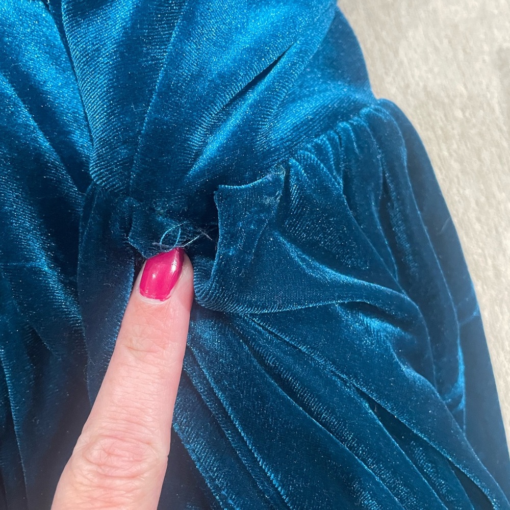 TEAL VELVET VIXEN BY MICHELINE PITT SWING DRESS 2XL - Picture 3 of 8